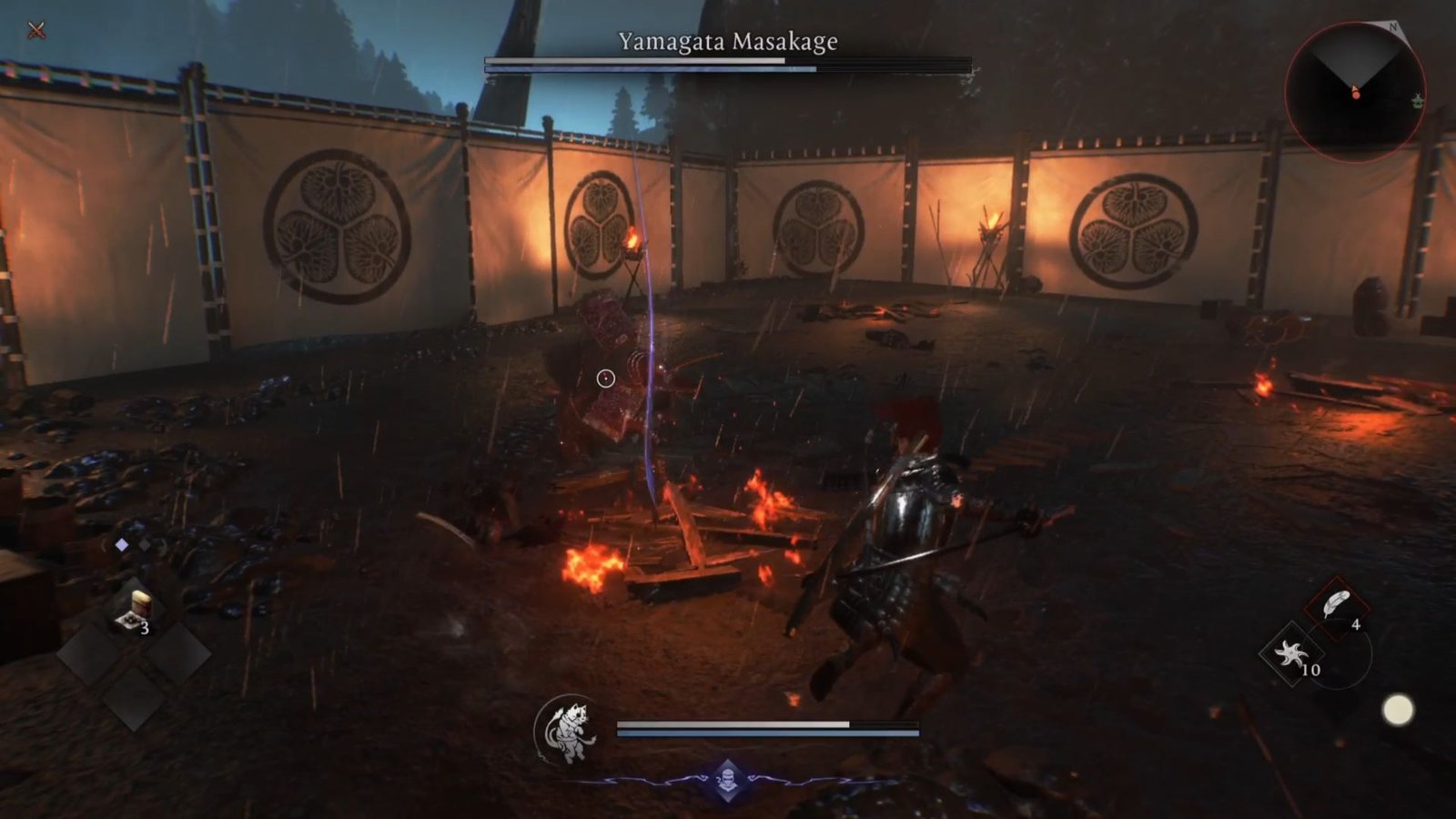 Yamagata Masakage using his attacks in Nioh 3