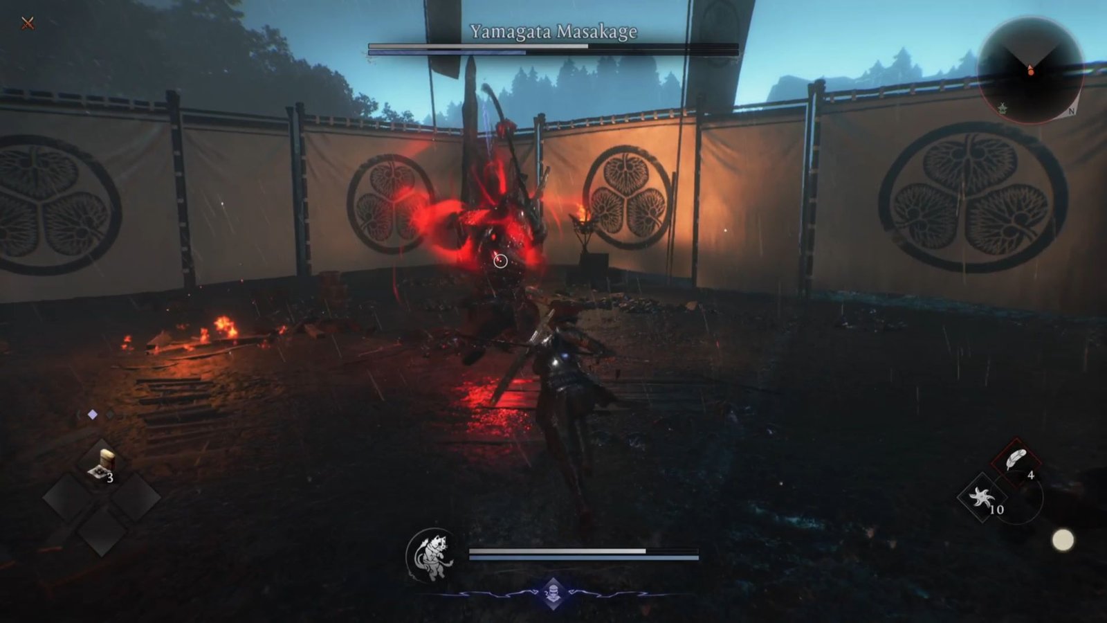 Yamagata Masakage using a burst attack in Nioh 3