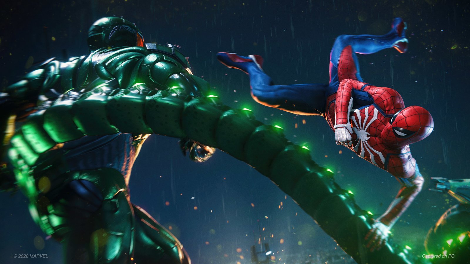 Spider-Man fighting Scorpion