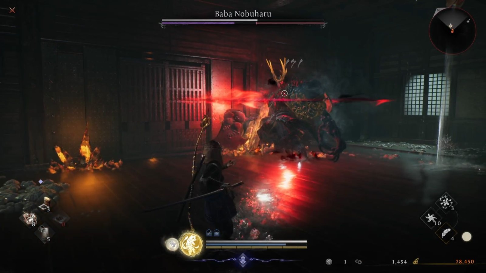 Boss about to do a burst attack in Nioh 3