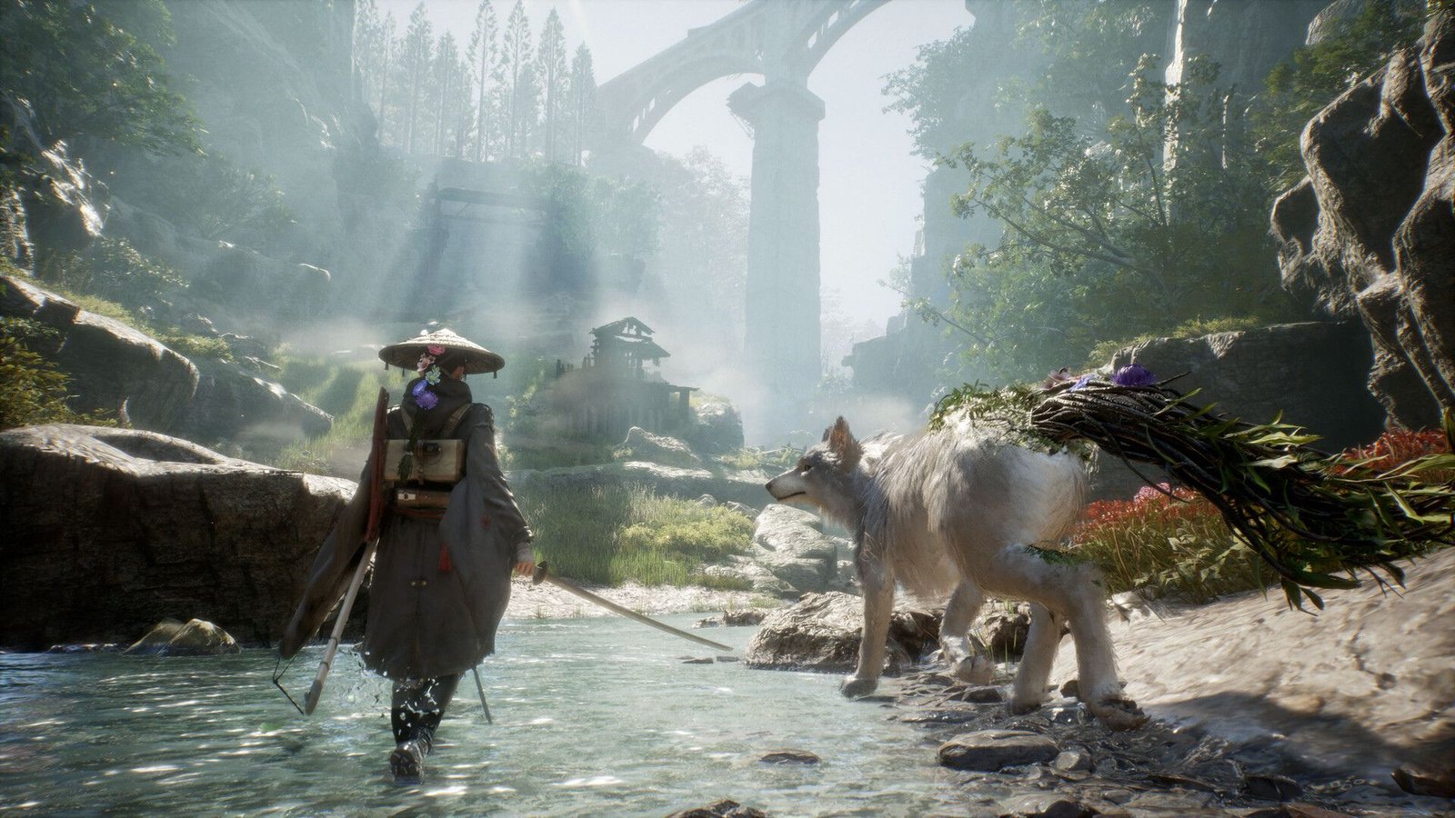 Main character and wolf image from Beast of Reincarnation
