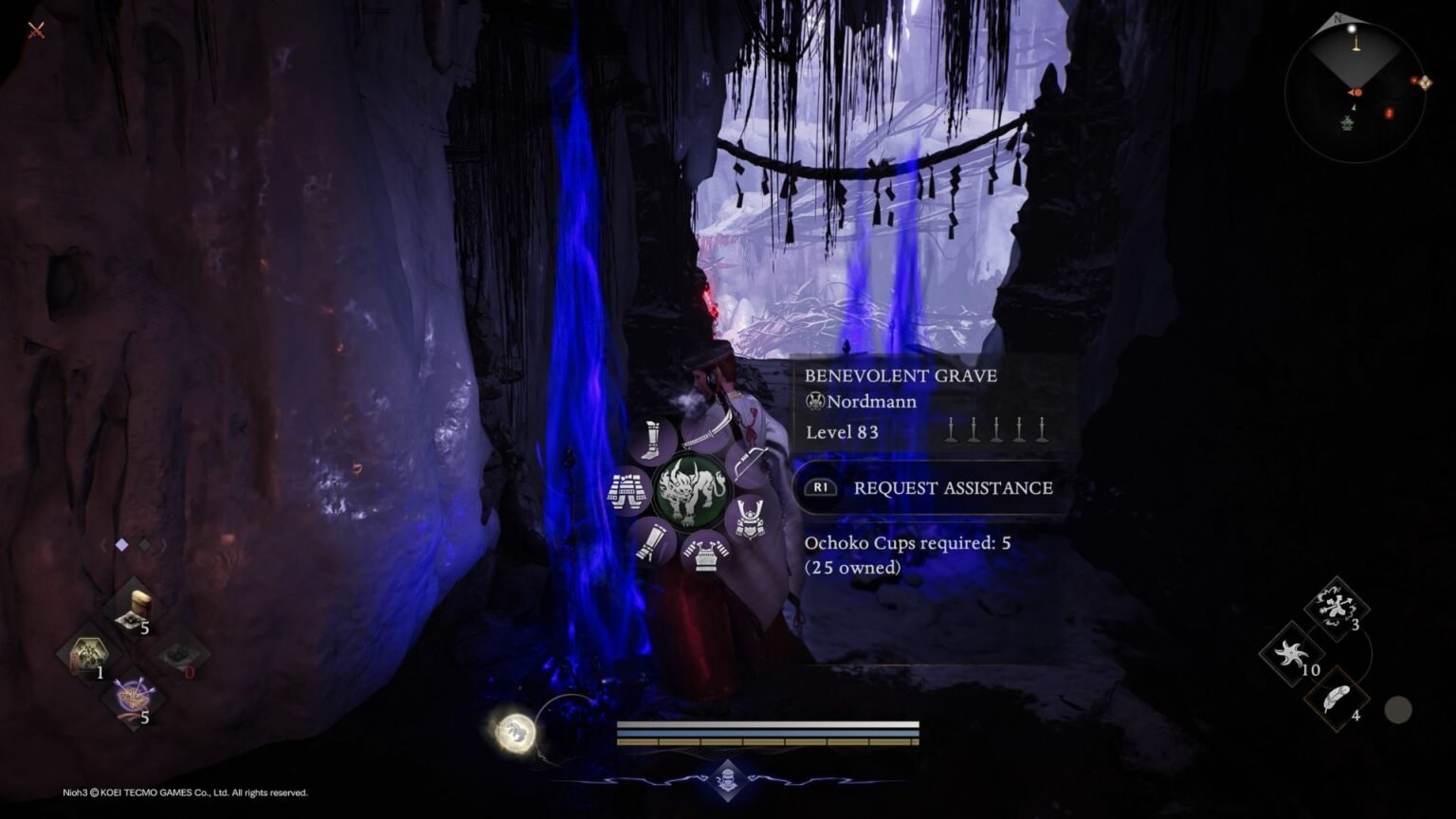 Character next to a grave in Nioh 3