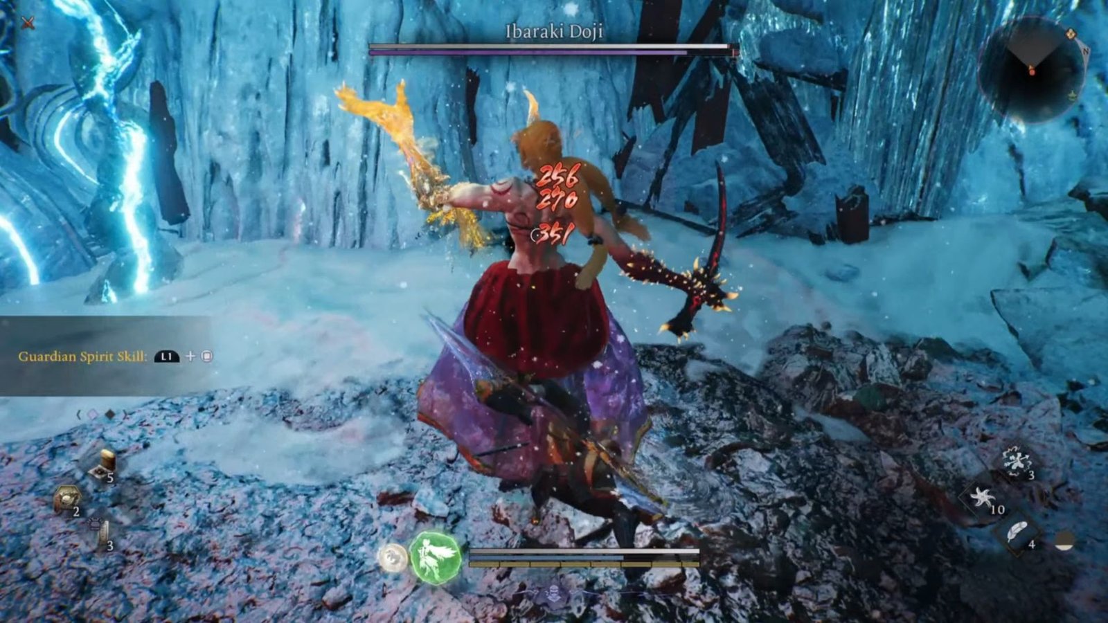 Dealing damage to the back of Ibaraki Doji boss in Nioh 3