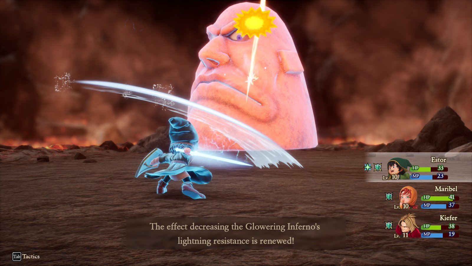 The Glowering Inferno's Fight in Dragon Quest VII Reimagined