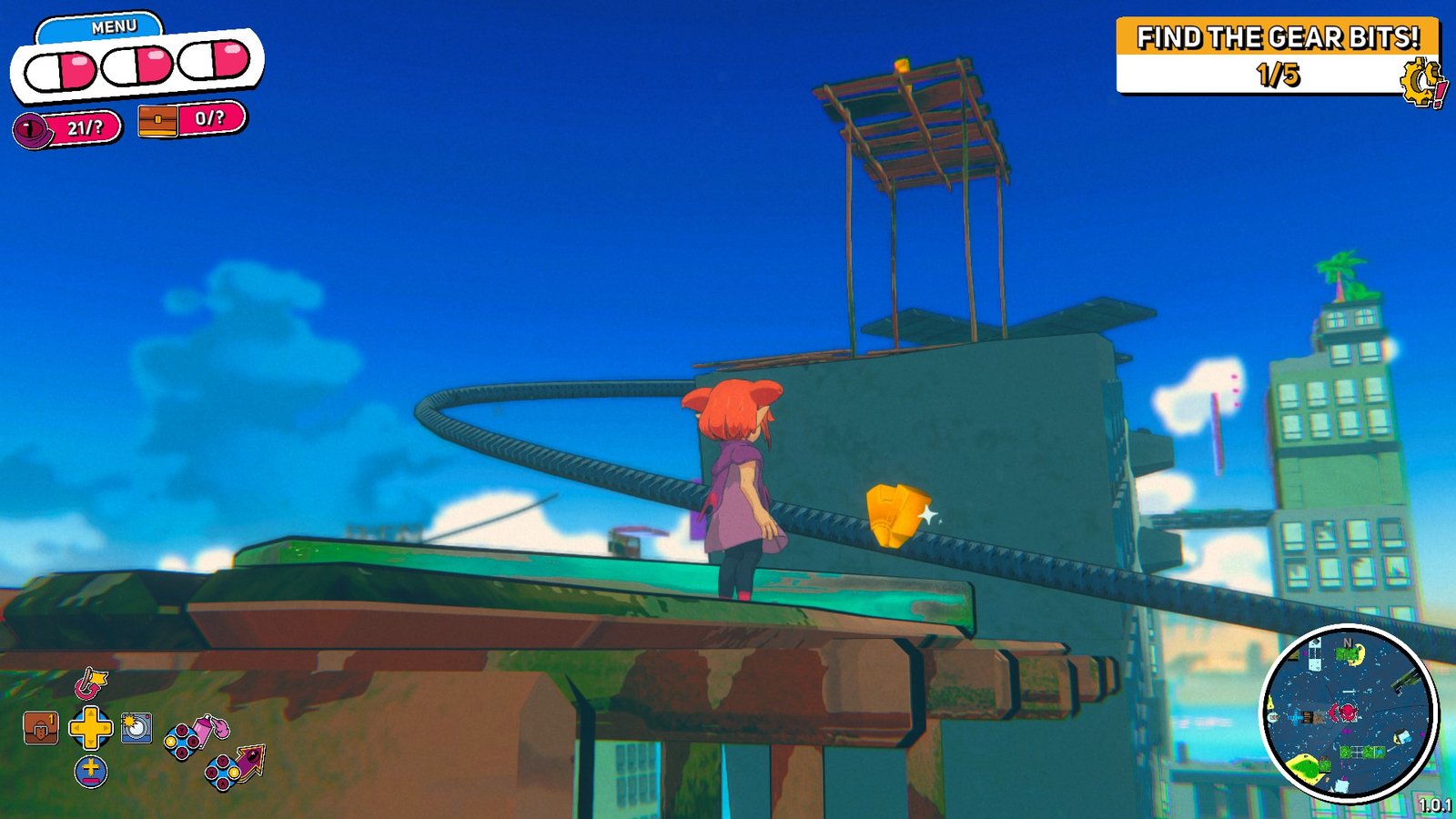 Getting to a rail to the third Gear Piece in Sunken Neighborhood in Demon Tides.