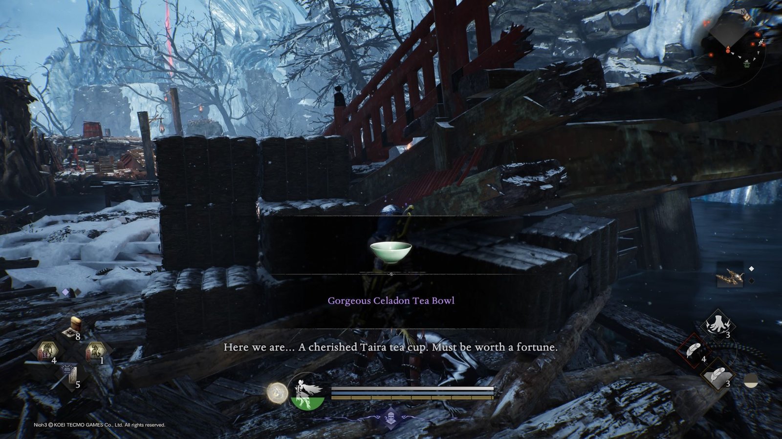 Image showing the gorgeous celadon tea bowl in Nioh 3
