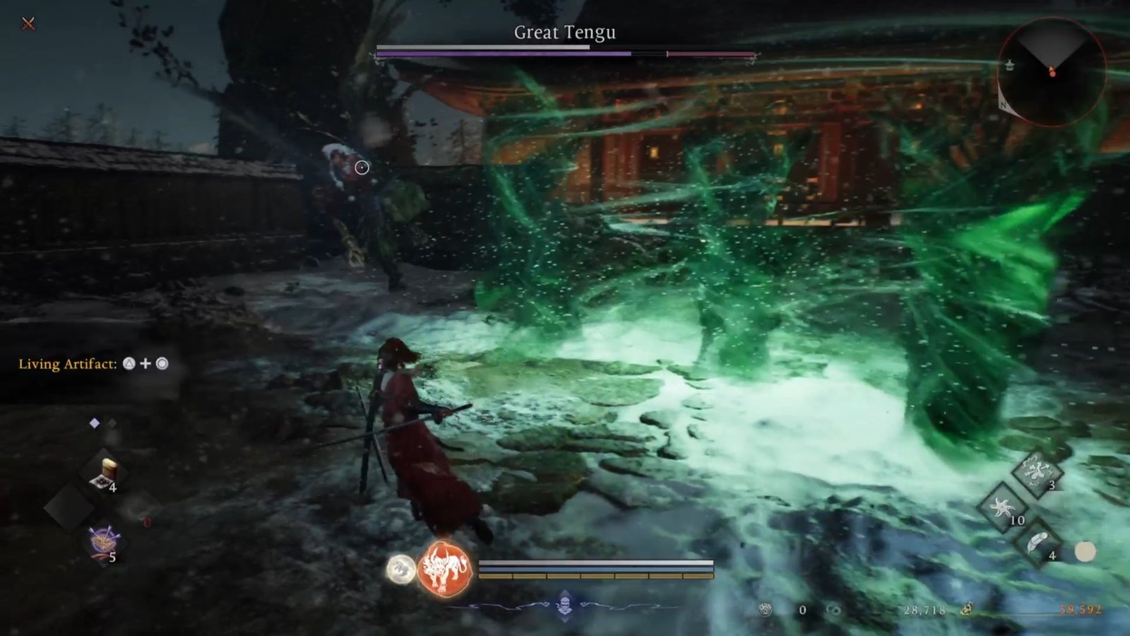 Great Tengu summoning tornados in Nioh 3