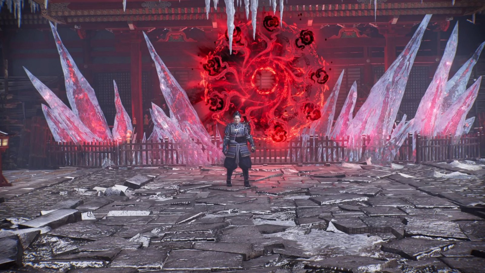 Encountering Kajiwara Kagetoki in large arena in Nioh 3