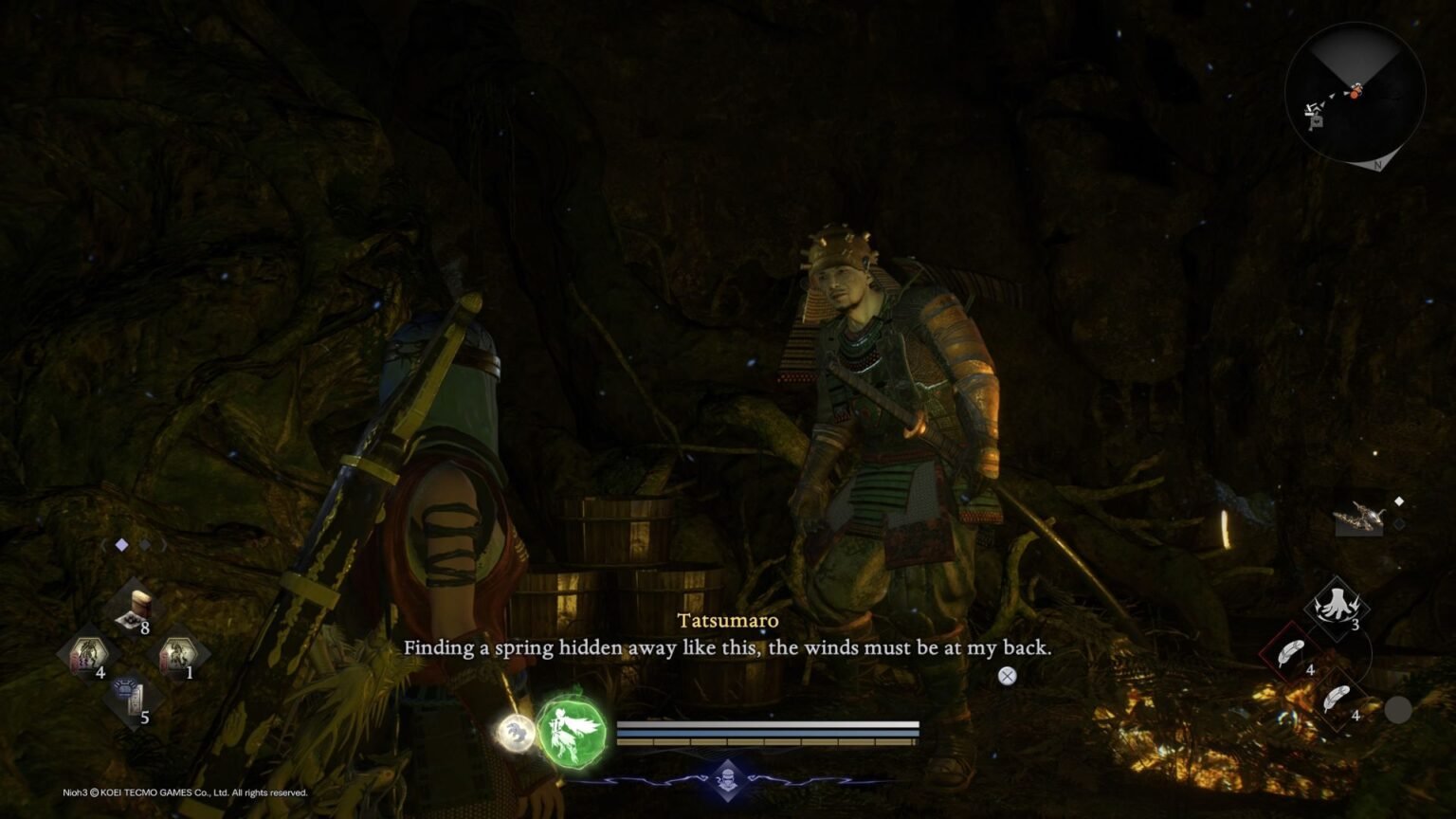 Speaking to Tatsumaro the Dung Lover in Nioh 3