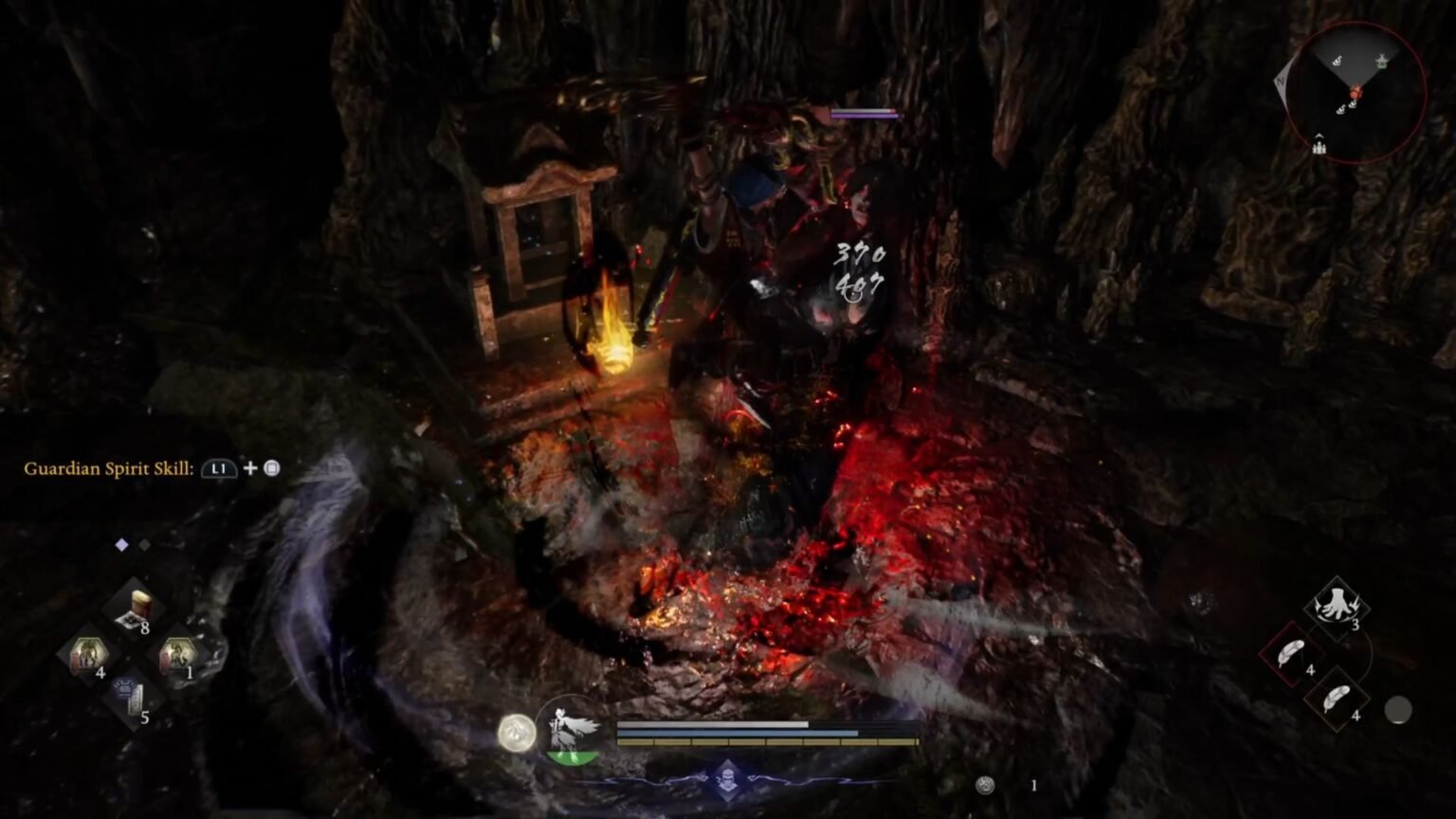 Fighting a Crucible Wraith in Nioh 3