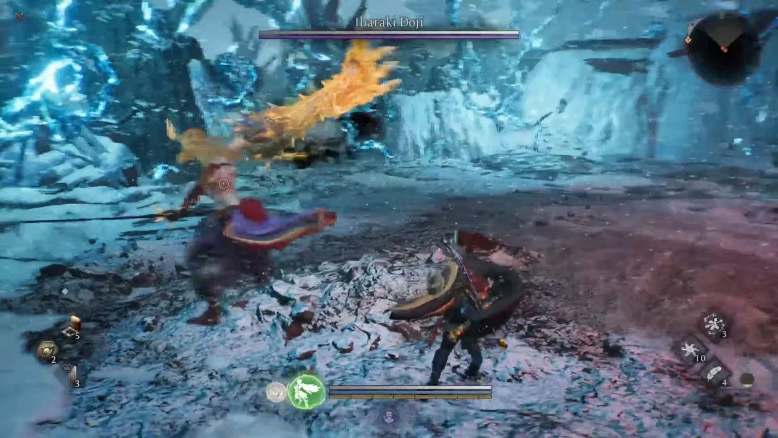 Ibaraki Doji using her claw attack in Nioh 3