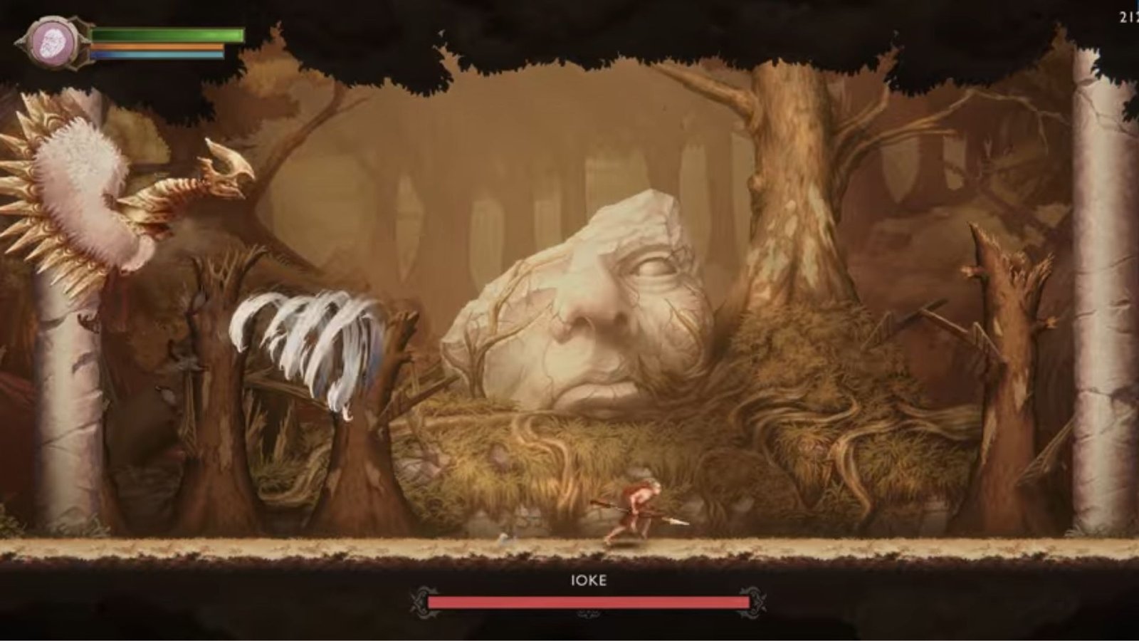 Ioke doing its wind gust attack in God of War Son's of Sparta