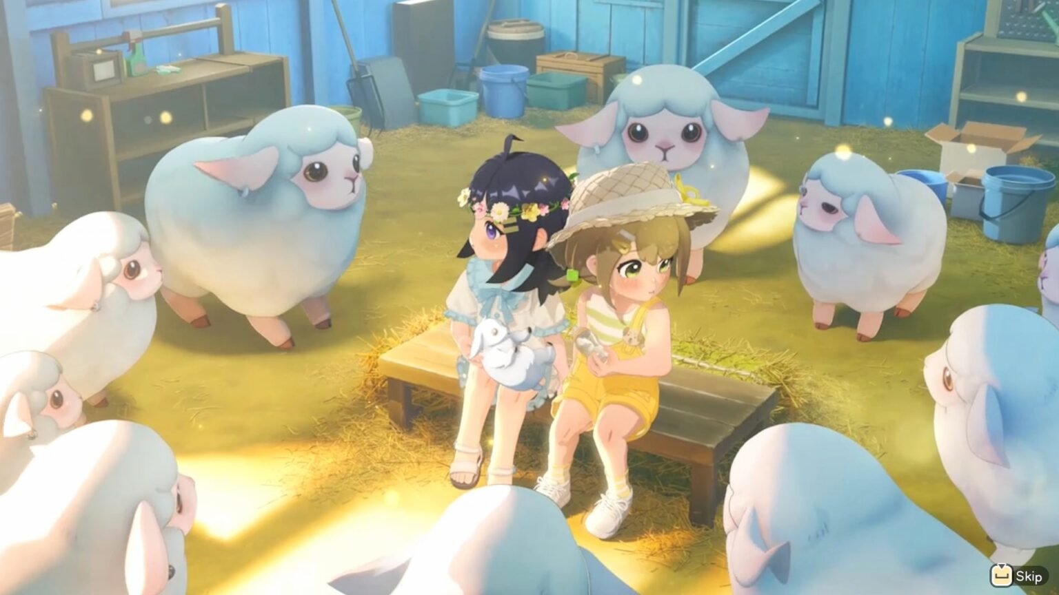 Main Character and Solara as Children in Starsand Island Opening Sequence