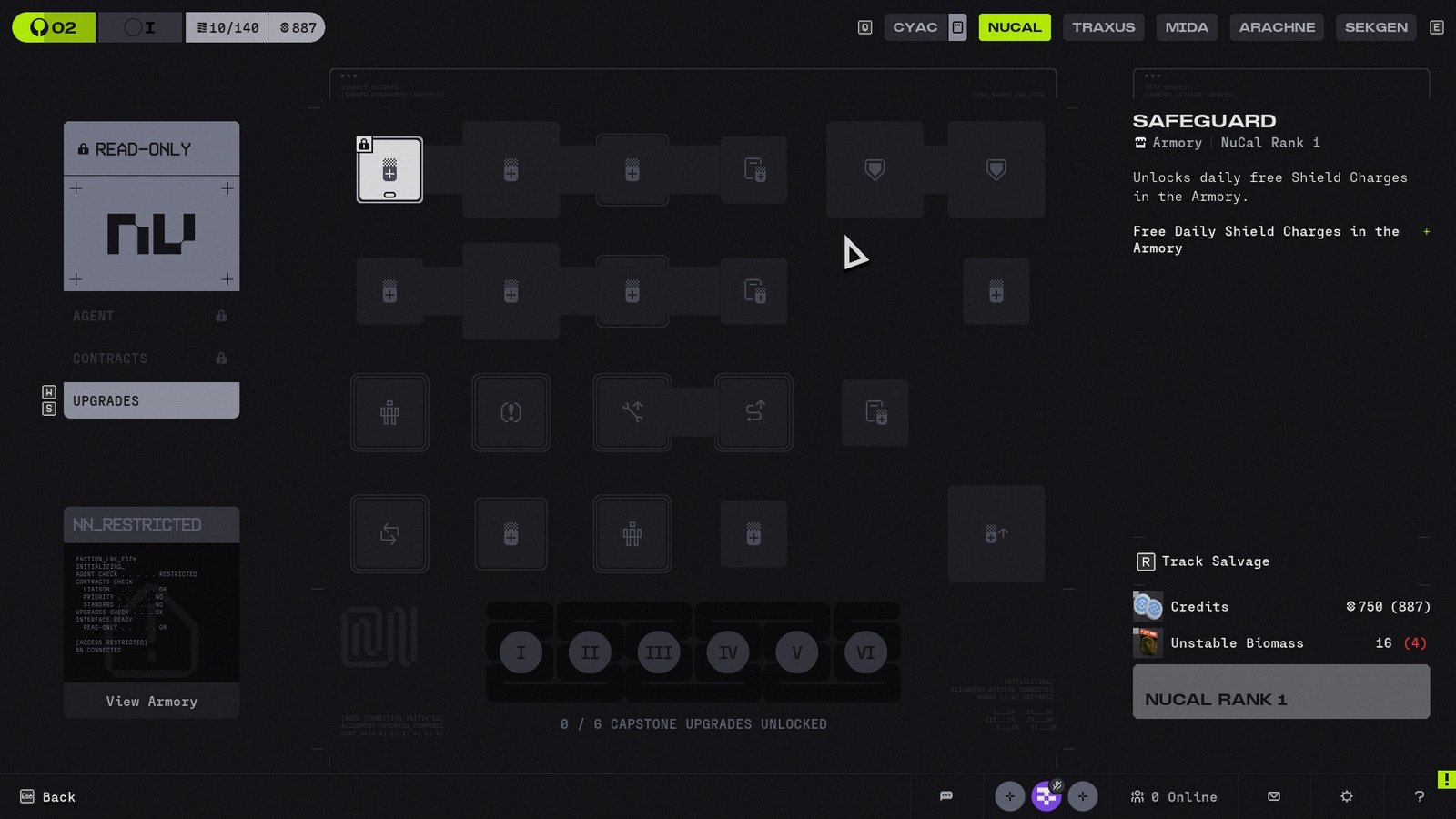 NuCal faction upgrades in Marathon.