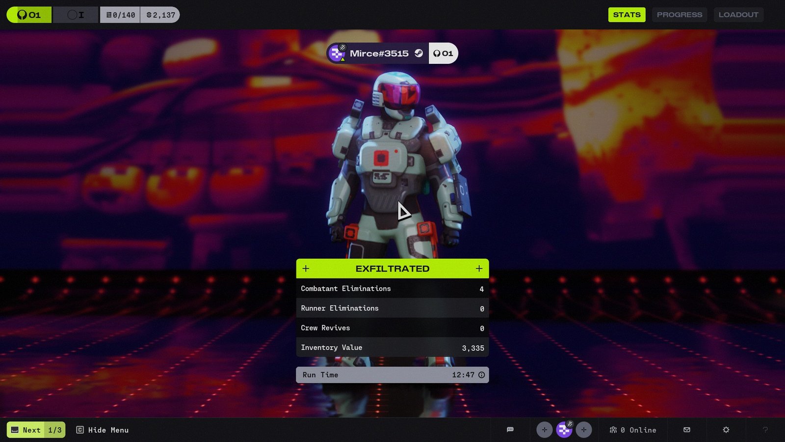 Marathon run completion screen