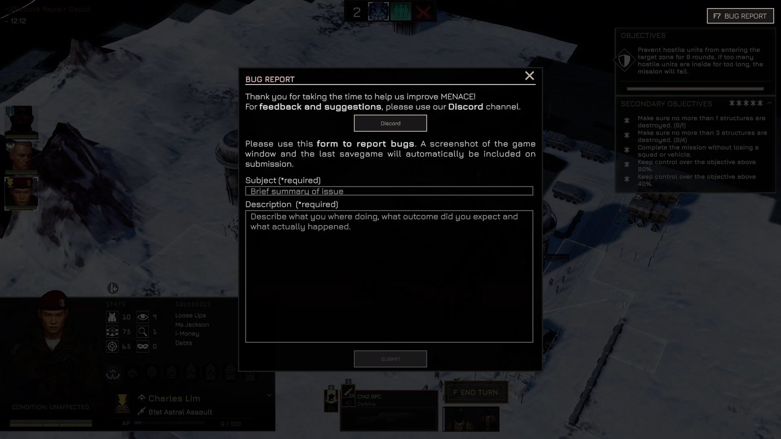 Menace Bug Report