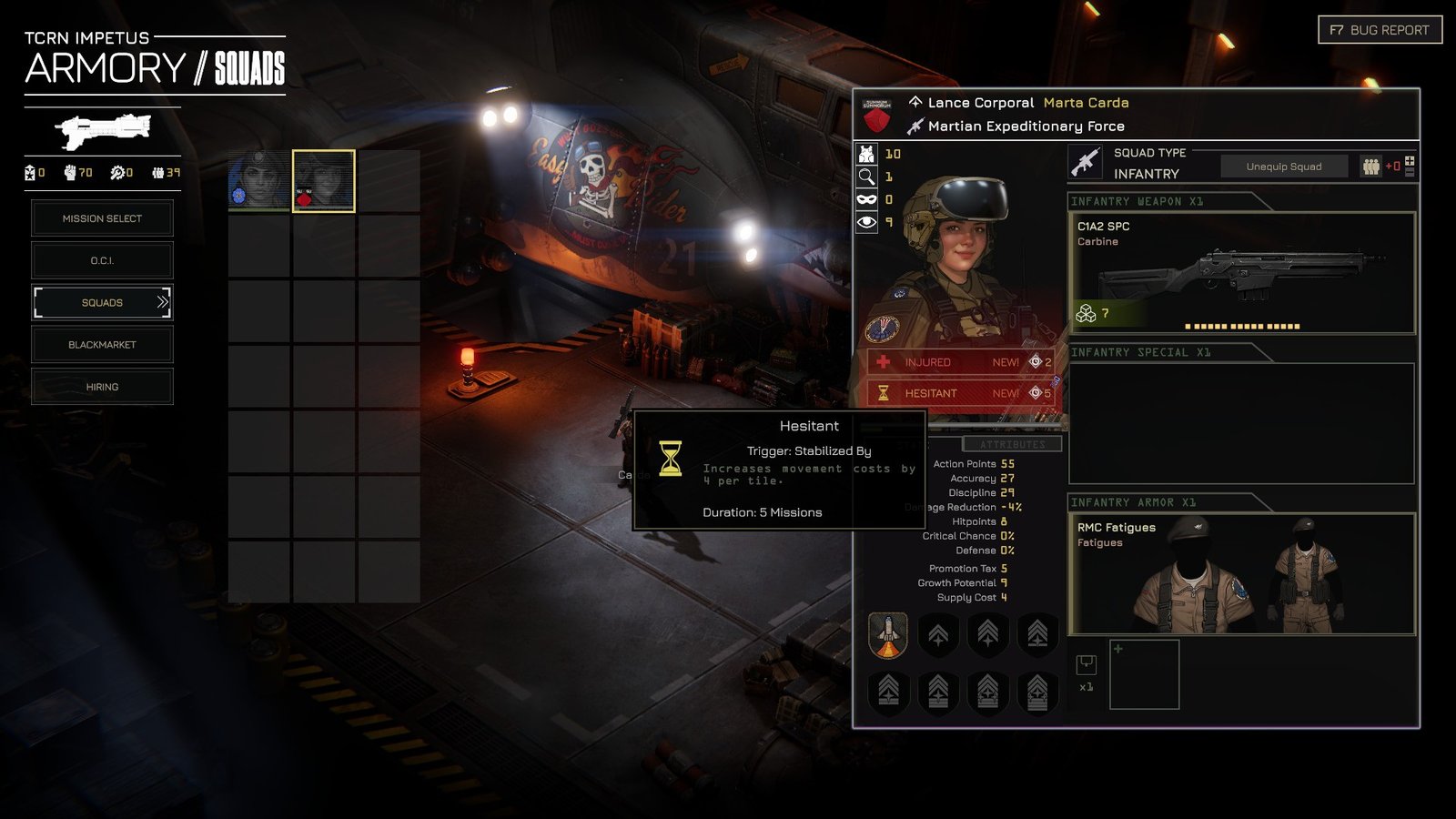 Menace Squad Leader Hesitant