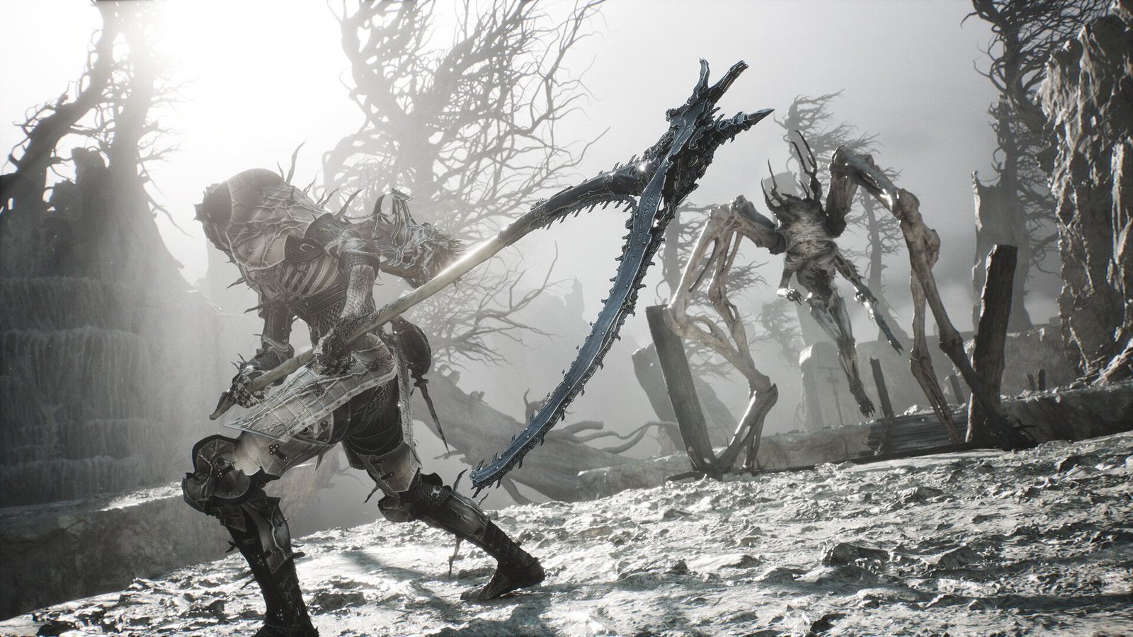 Facing a monster in combat in Mortal Shell 2
