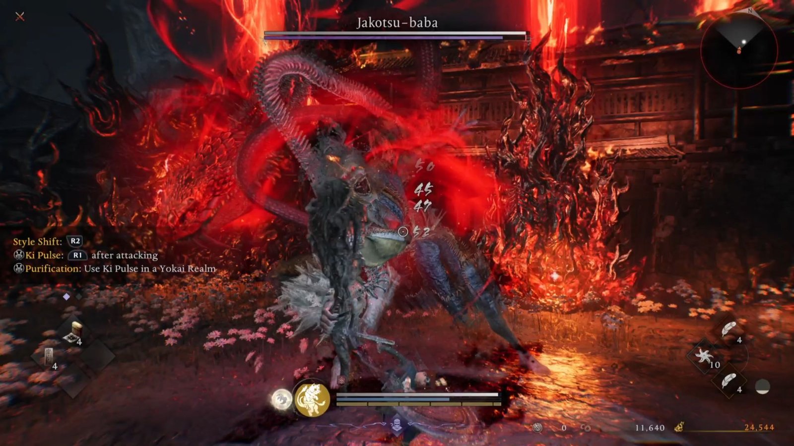 Boss using a burst attack in Nioh 3