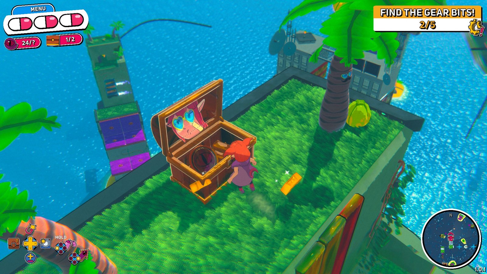 Opening the Chest in Sunken Neighborhood in Demon Tides.