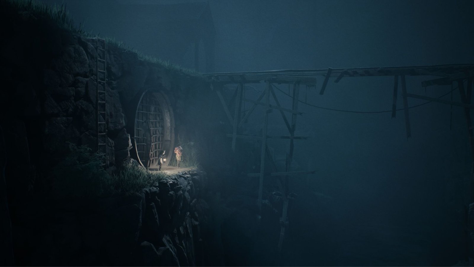 Reanimal characters reaching the outdoors from sewer system in Reanimal