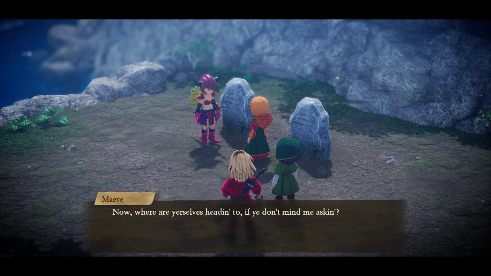 The party meeting Maeve in Dragon Quest VII Reimagined