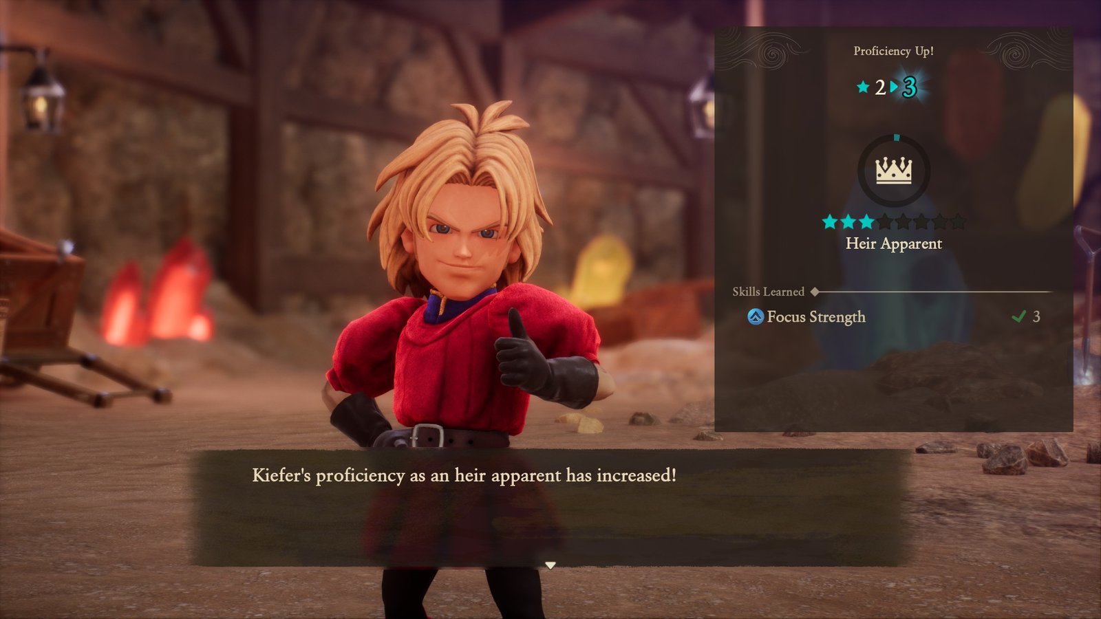 Kiefer's vocation leveling up in Dragon Quest VII Reimagined