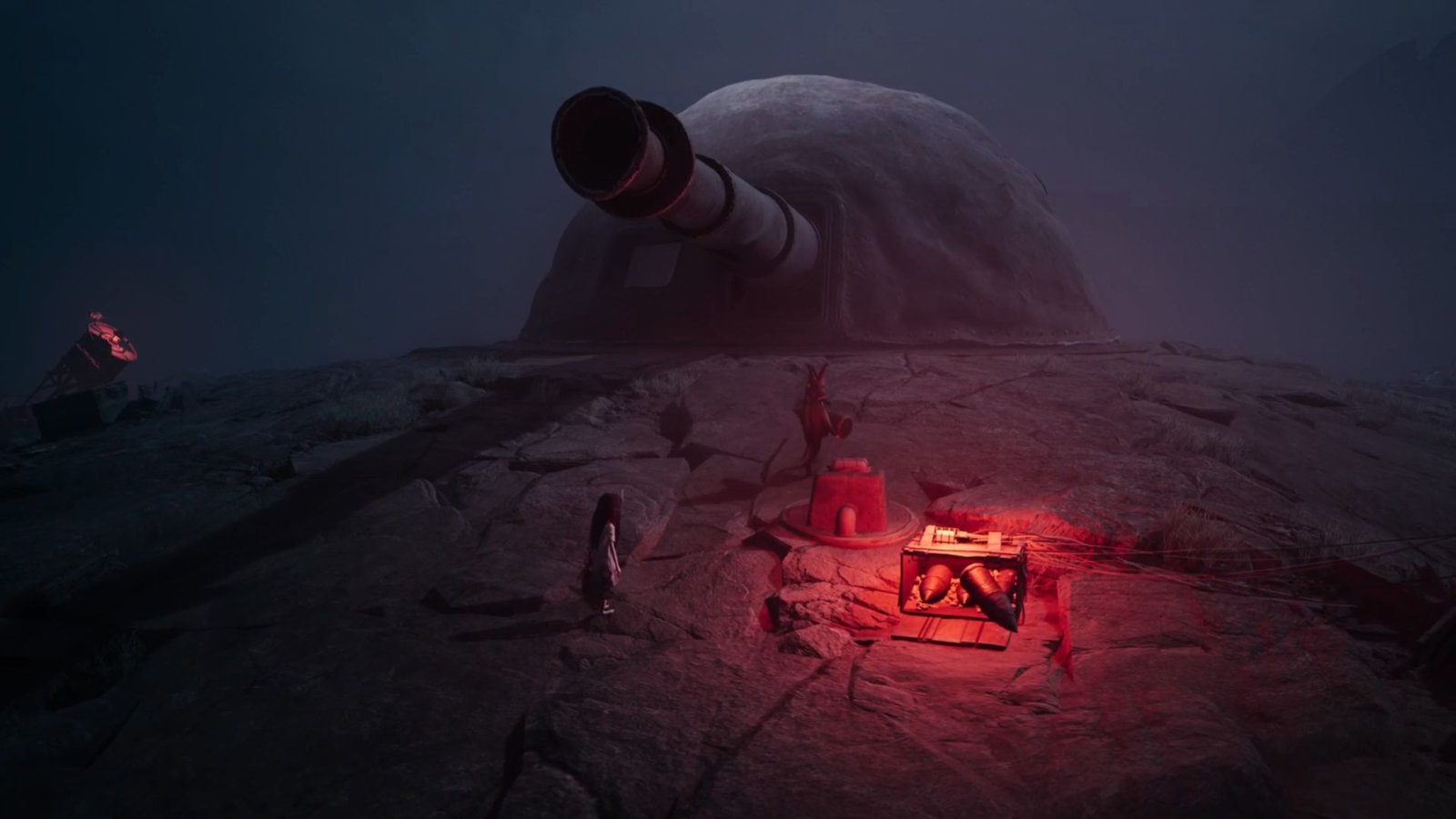 Large cannon while character is holding a missile in Reanimal