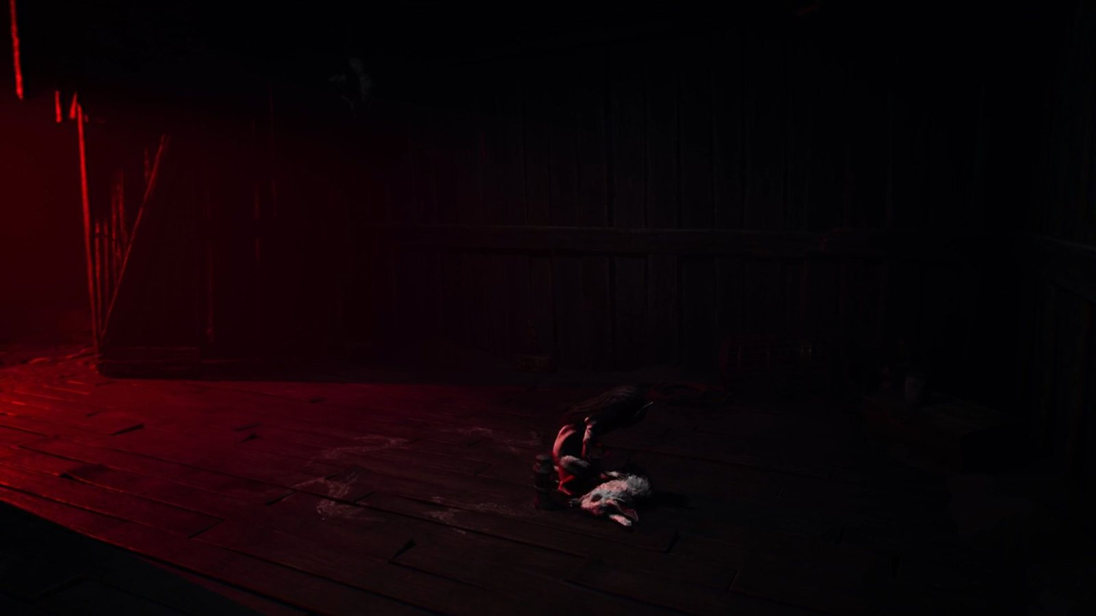 Reanimal scene where the girl finds her dead rabbit 