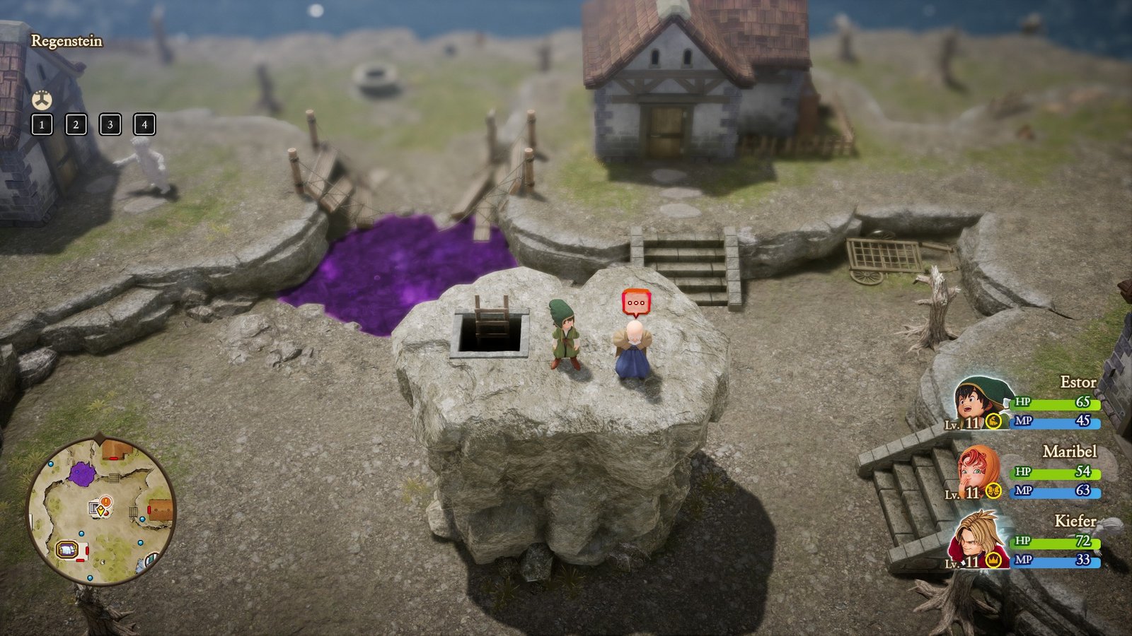 Looking over the highground of Dragon Quest VII Reimagined