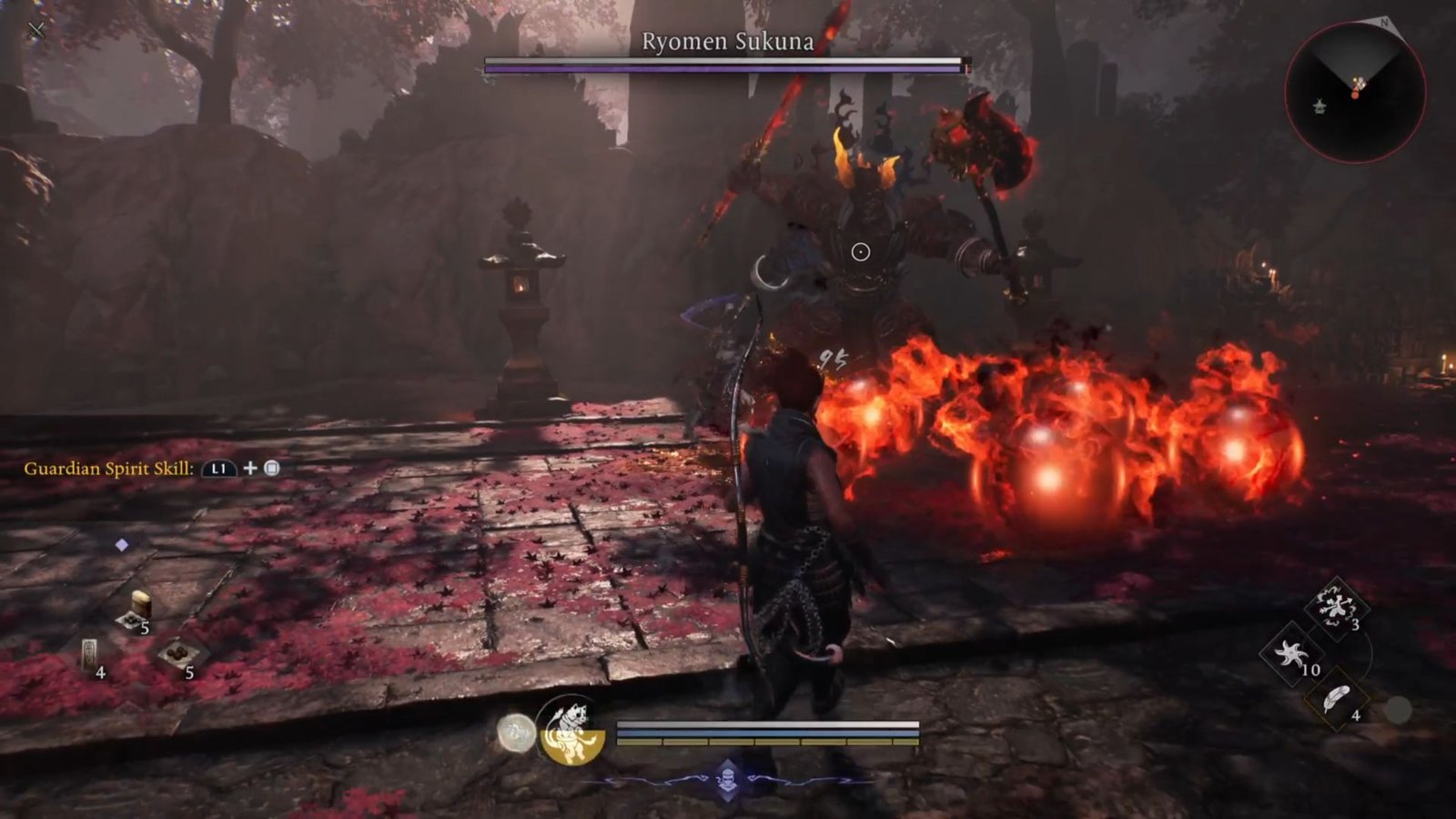 Ryomen Sukuna fire attack in Nioh 3