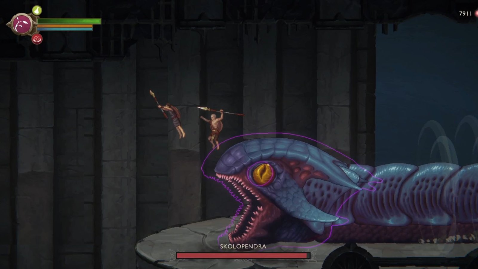 Skolopendra doing lunge attack in God of War Sons of Sparta