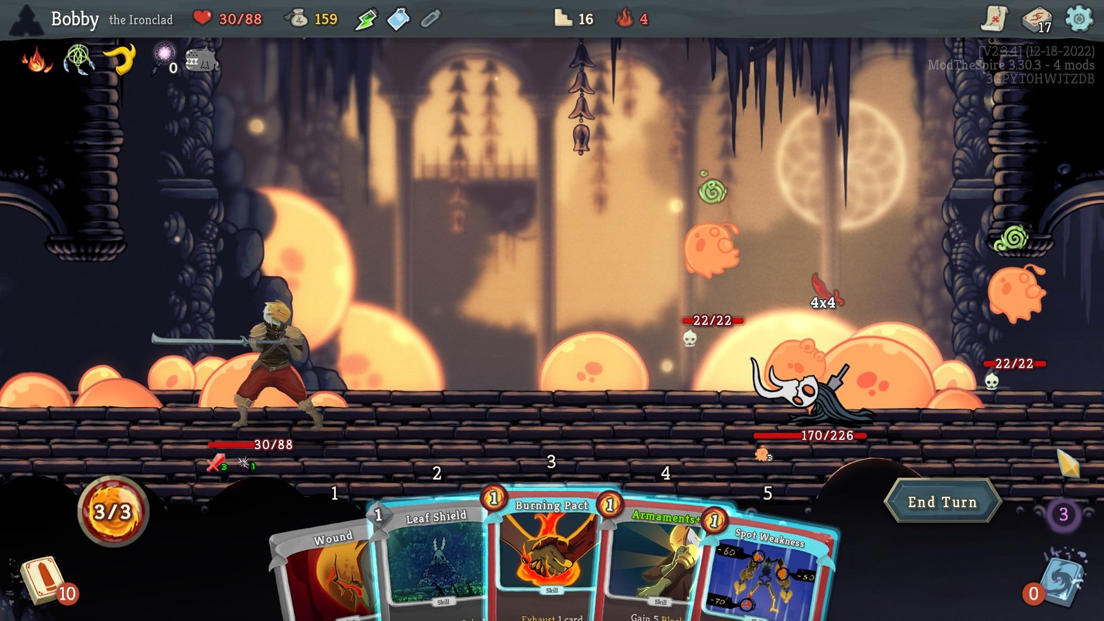 Ironclad faces off against a boss from Hollow Knight