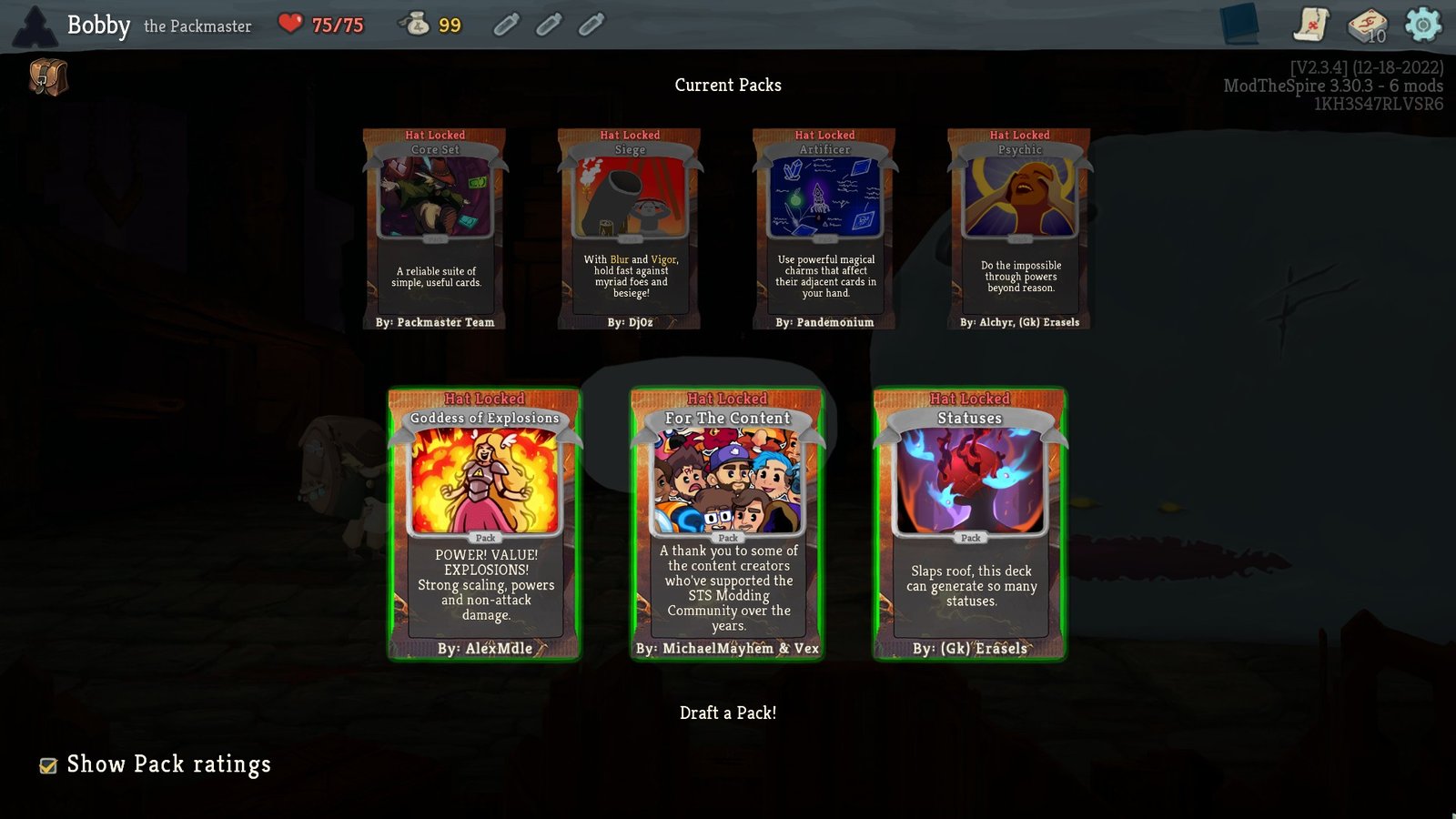 Packmaster offers multiple packs in one character