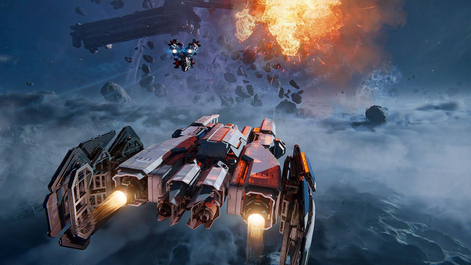 Spaceship flying in Star Wrath