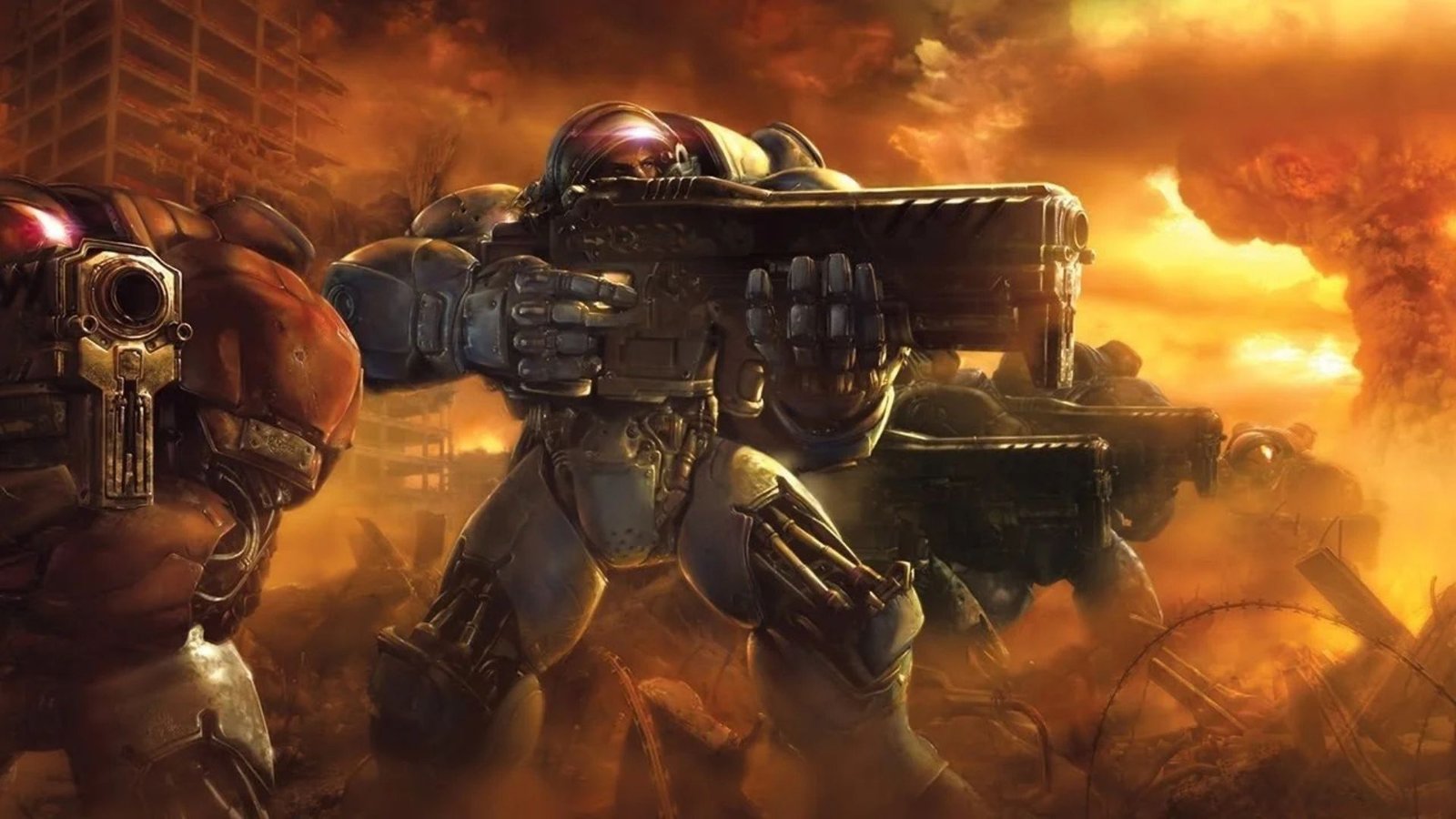 Space marines in StarCraft 2 concept art