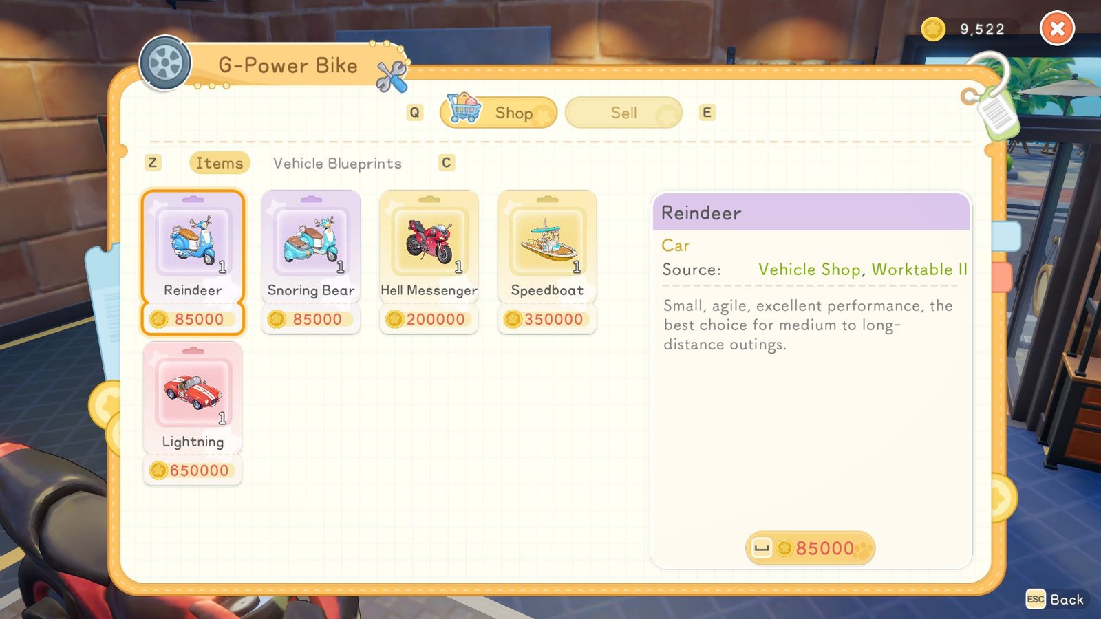Starsand Island Vehicle Purchase
