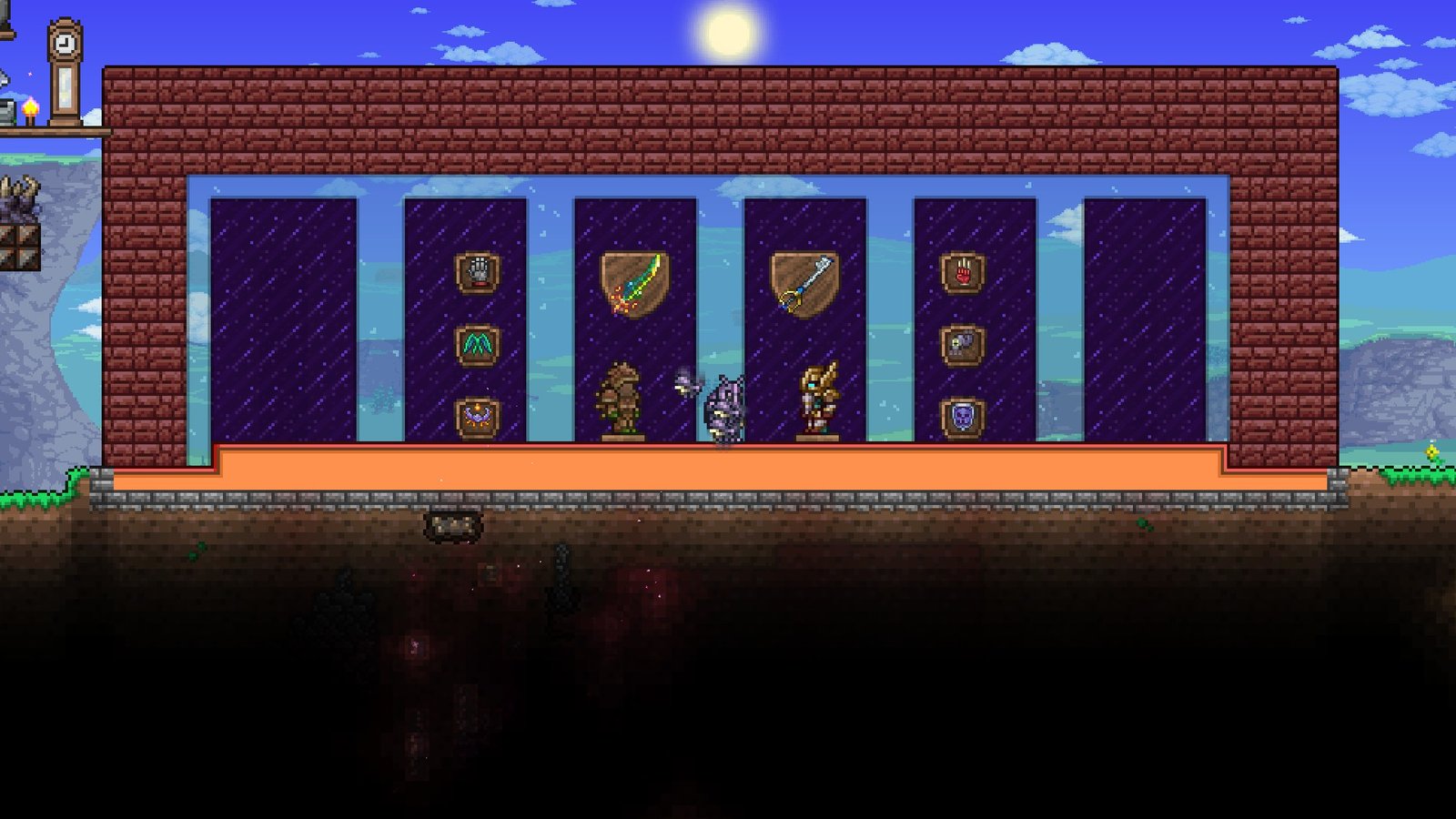 Screenshot showcasing the options in mid-Hardmode for the Melee Class in Terraria 1.4.5.