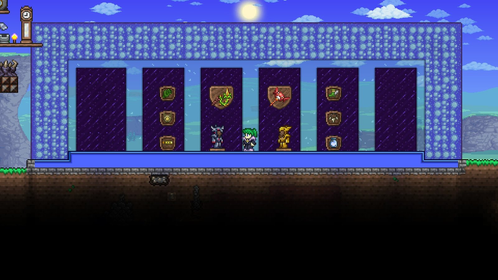 Screenshot of a pre-boss Summoner loadout for Terraria 1.4.5.