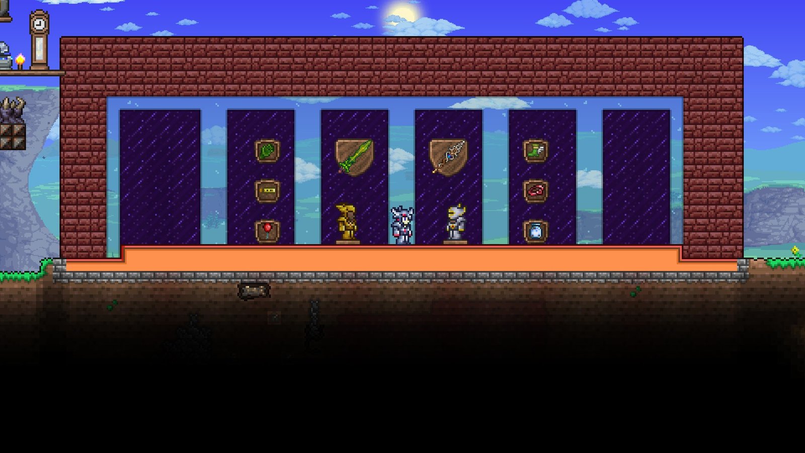 Screenshot showing the Pre-boss options for the Melee Class in Terraria 1.4.5.
