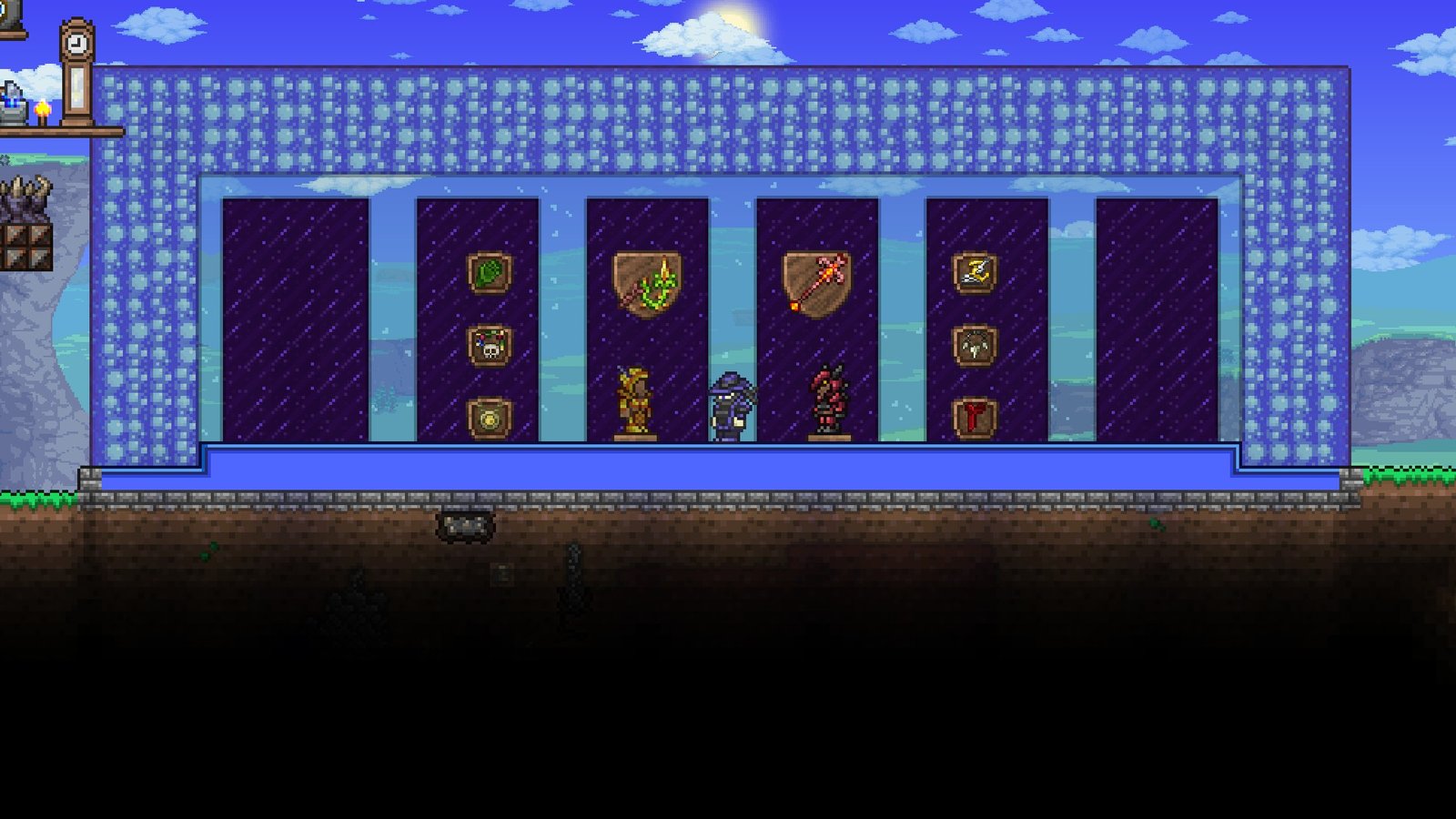 Screenshot of a Prehardmode Summoner loadout for Terraria 1.4.5.