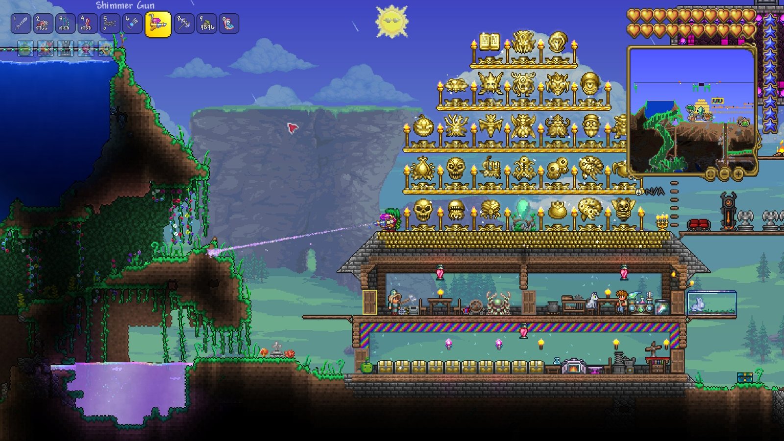 Screenshot of a Terraria 1.4.5 player wearing sunglasses for the new achievement "On Fleek".
