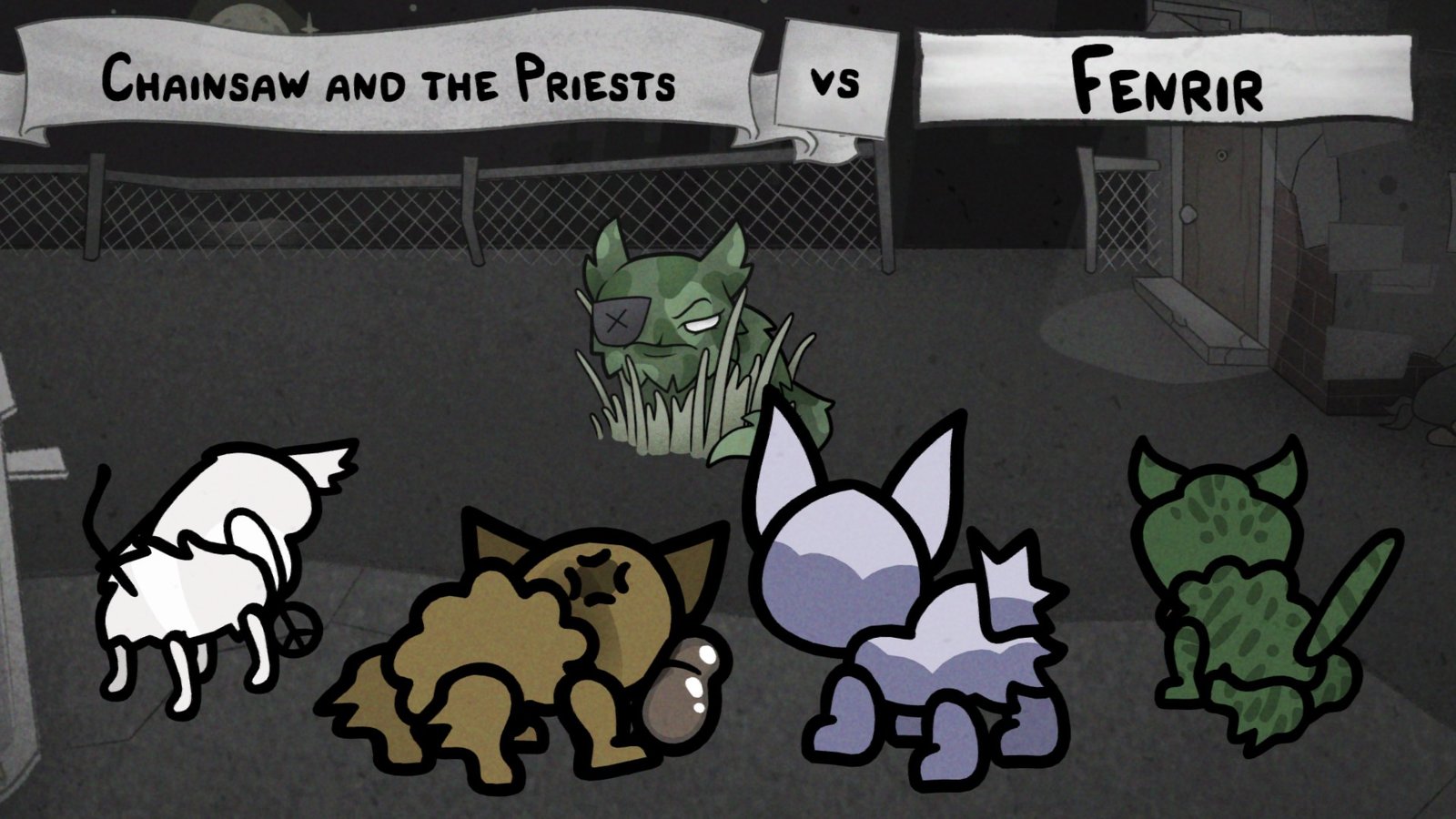 Fenrir's boss screen in Mewgenics