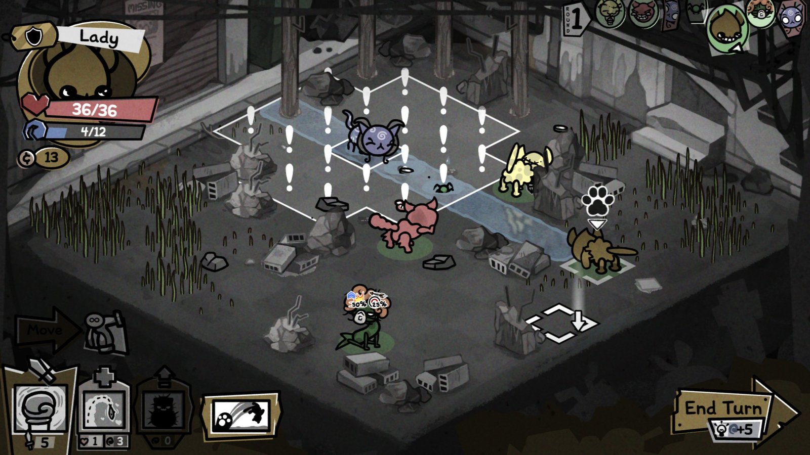 Lucy casting a spell in Mewgenics