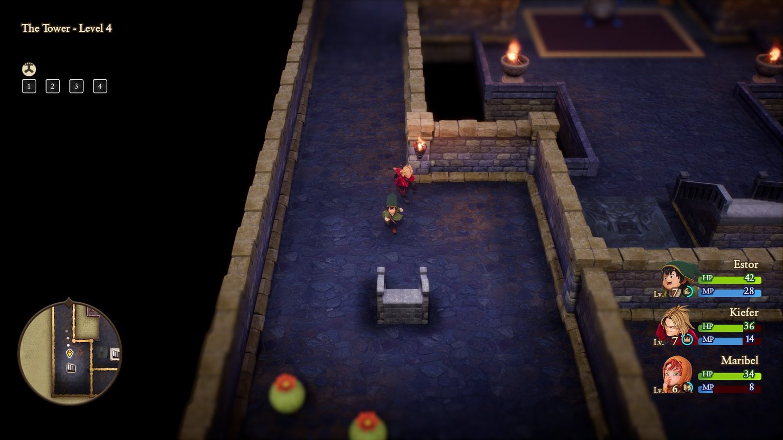 The staircase up in the Tower in Dragon Quest VII Reimagined