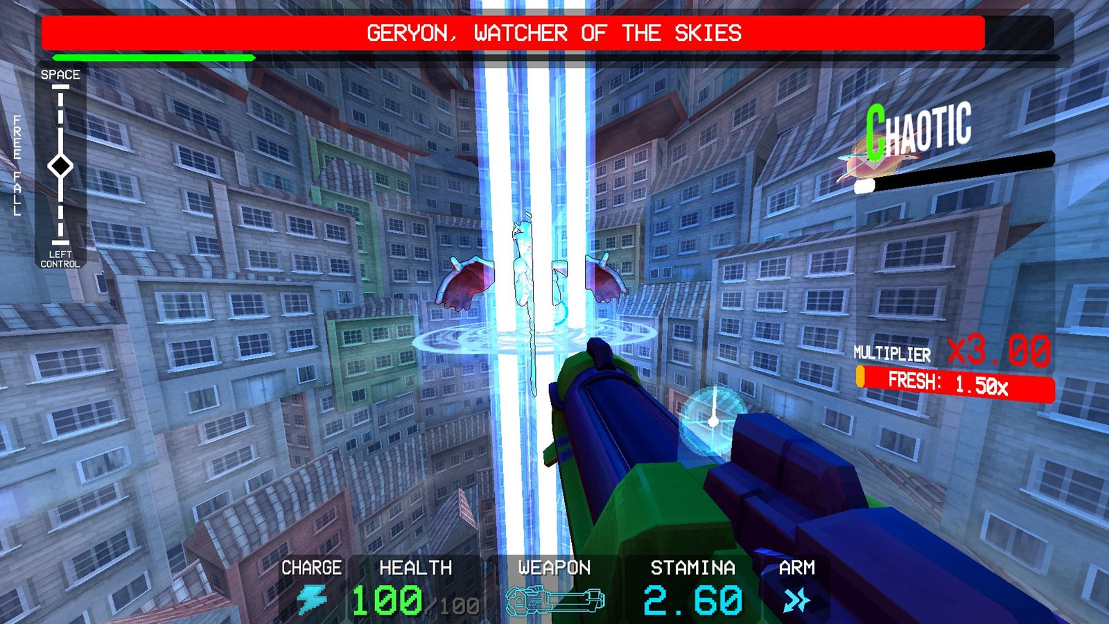 Geryon's blue beam attack in Fraud