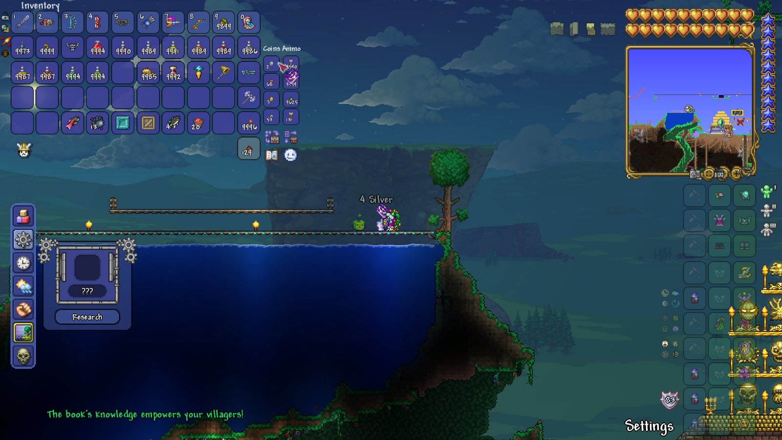 Terraria 1.4.5 player using Advanced Combat Techniques Vol. 2.