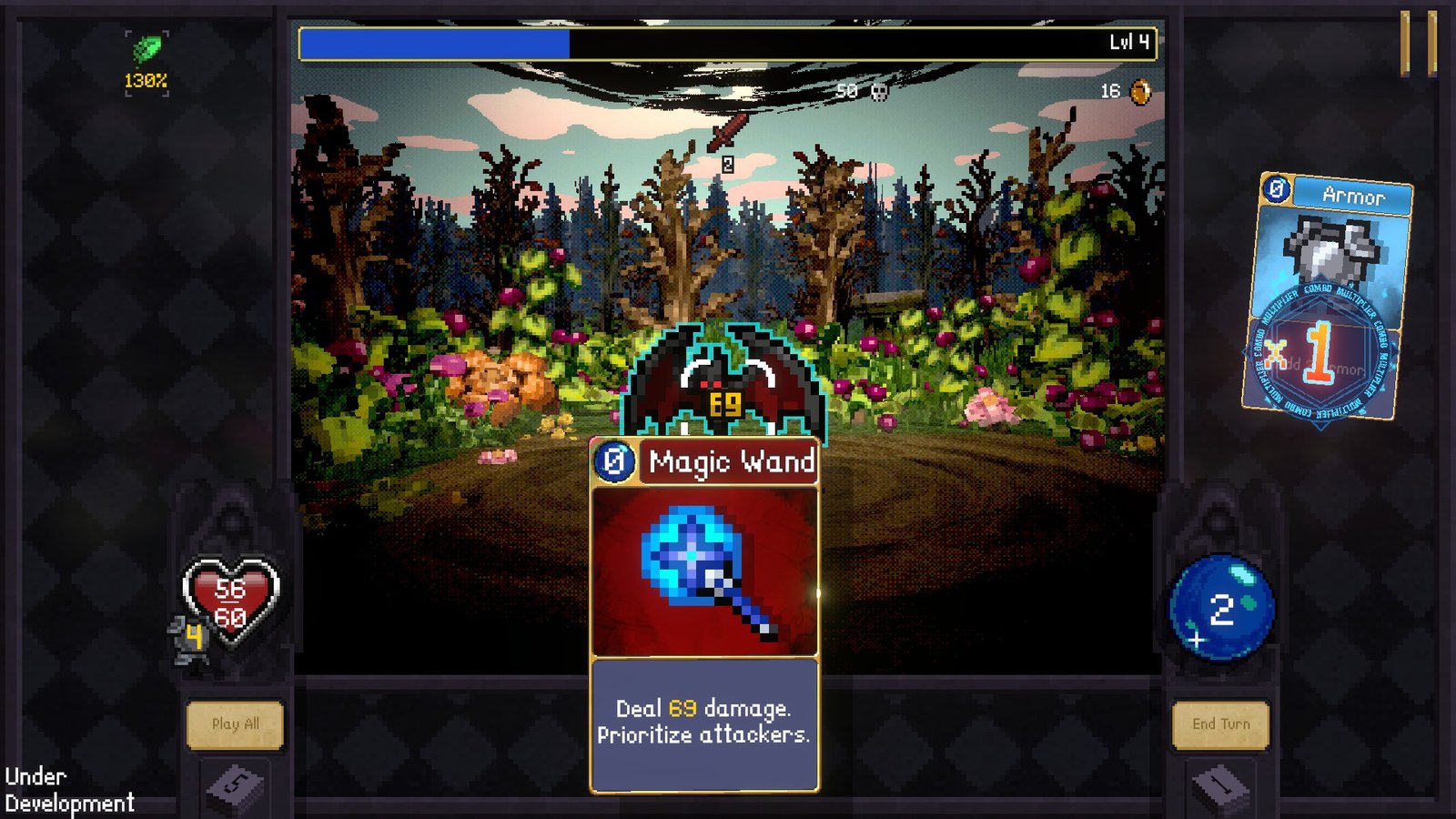 Screenshot of the Vampire Crawlers Steam Next Fest Demo.