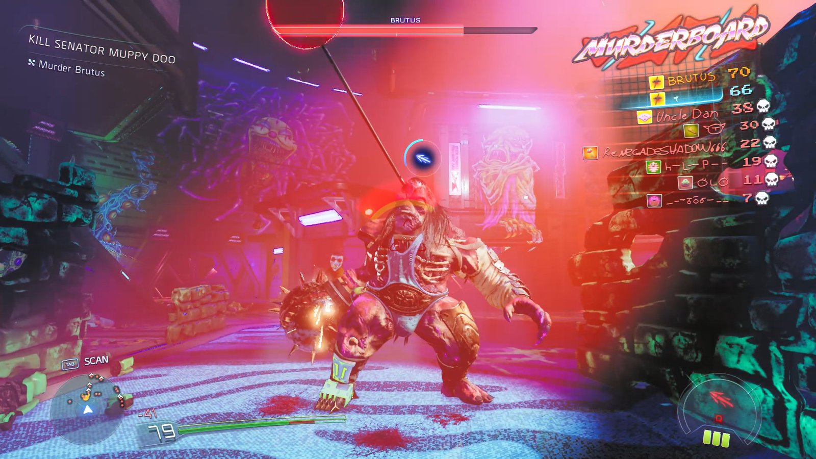 Brutus being hit by a Spike