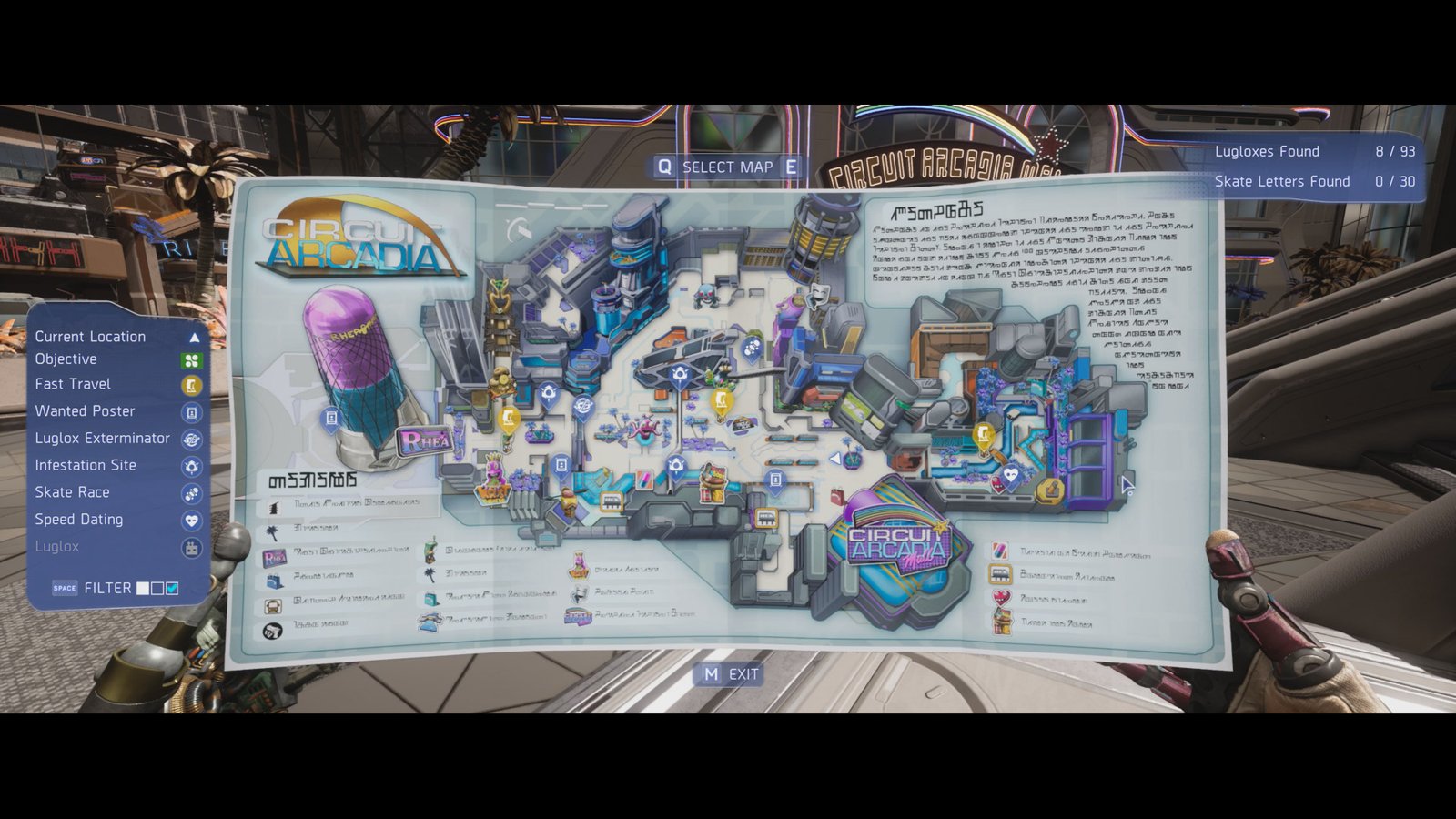 Circuit Arcadia map